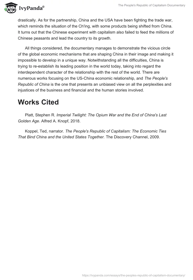 "The People's Republic of Capitalism" Documentary. Page 3