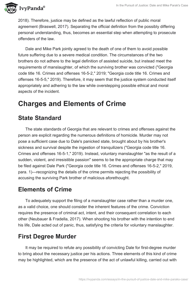 In the Pursuit of Justice: Dale and Mike Parak's Case. Page 2
