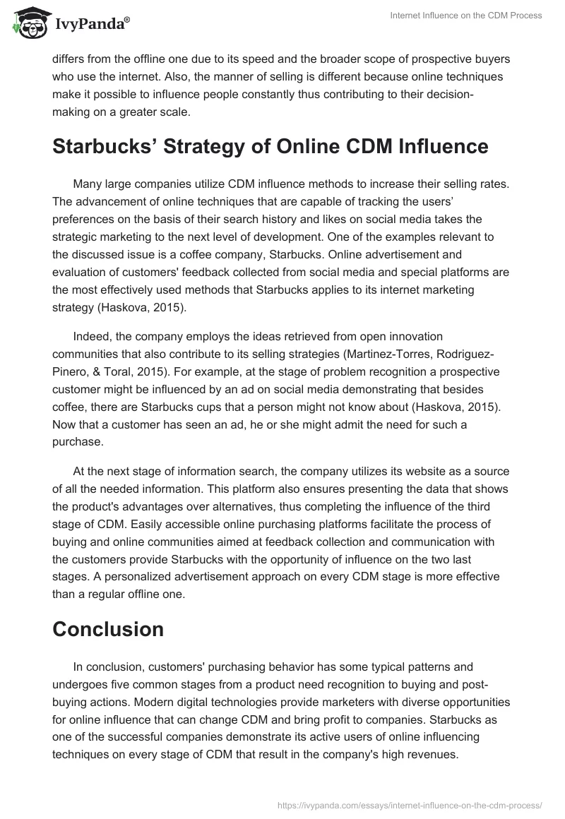 Internet Influence on the CDM Process. Page 2