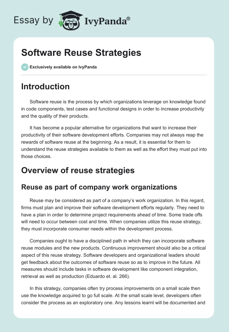 Software Reuse Strategies. Page 1