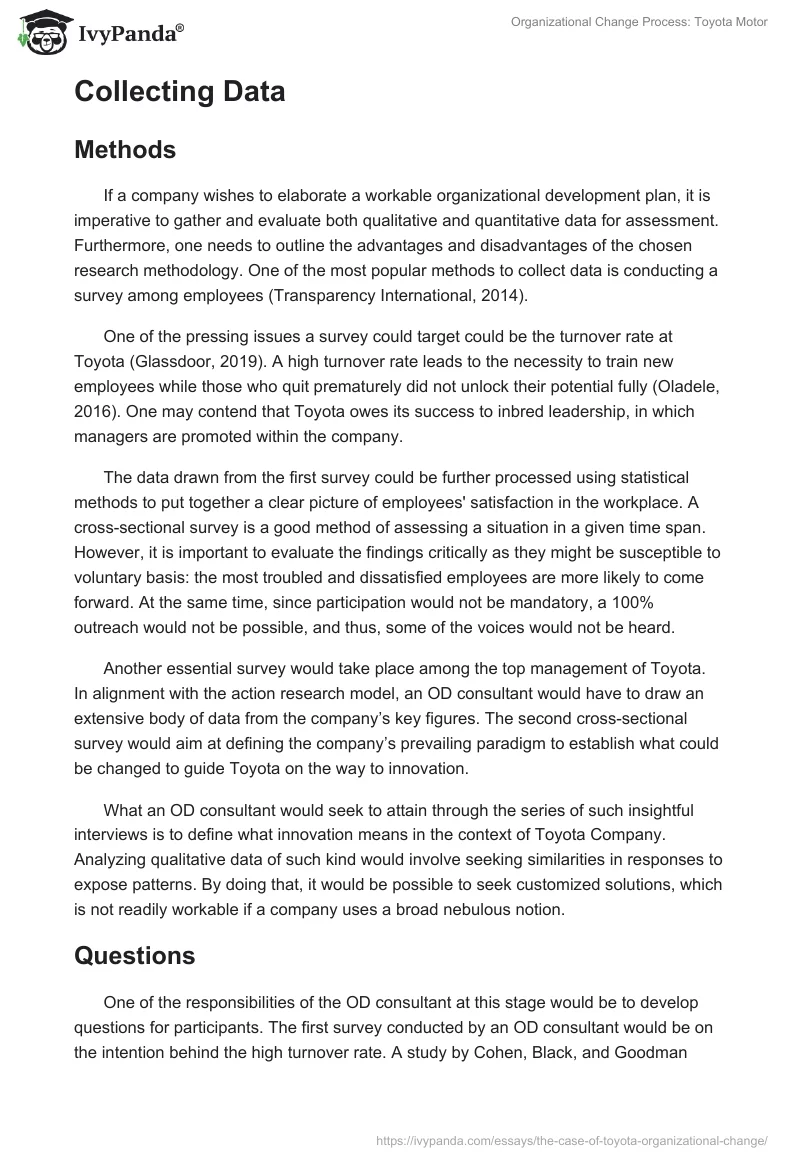 Organizational Change Process: Toyota Motor. Page 3