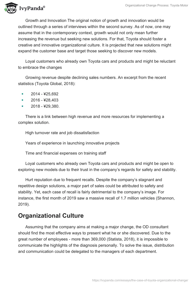 Organizational Change Process: Toyota Motor. Page 5