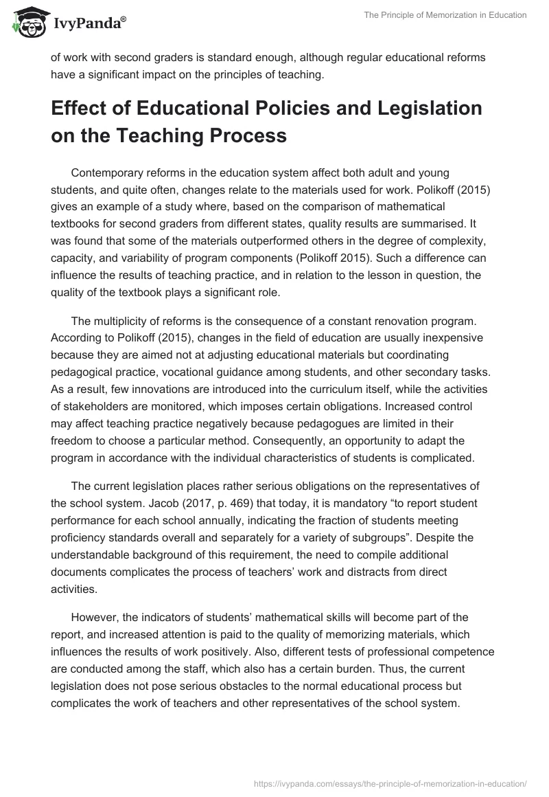 The Principle of Memorization in Education. Page 3