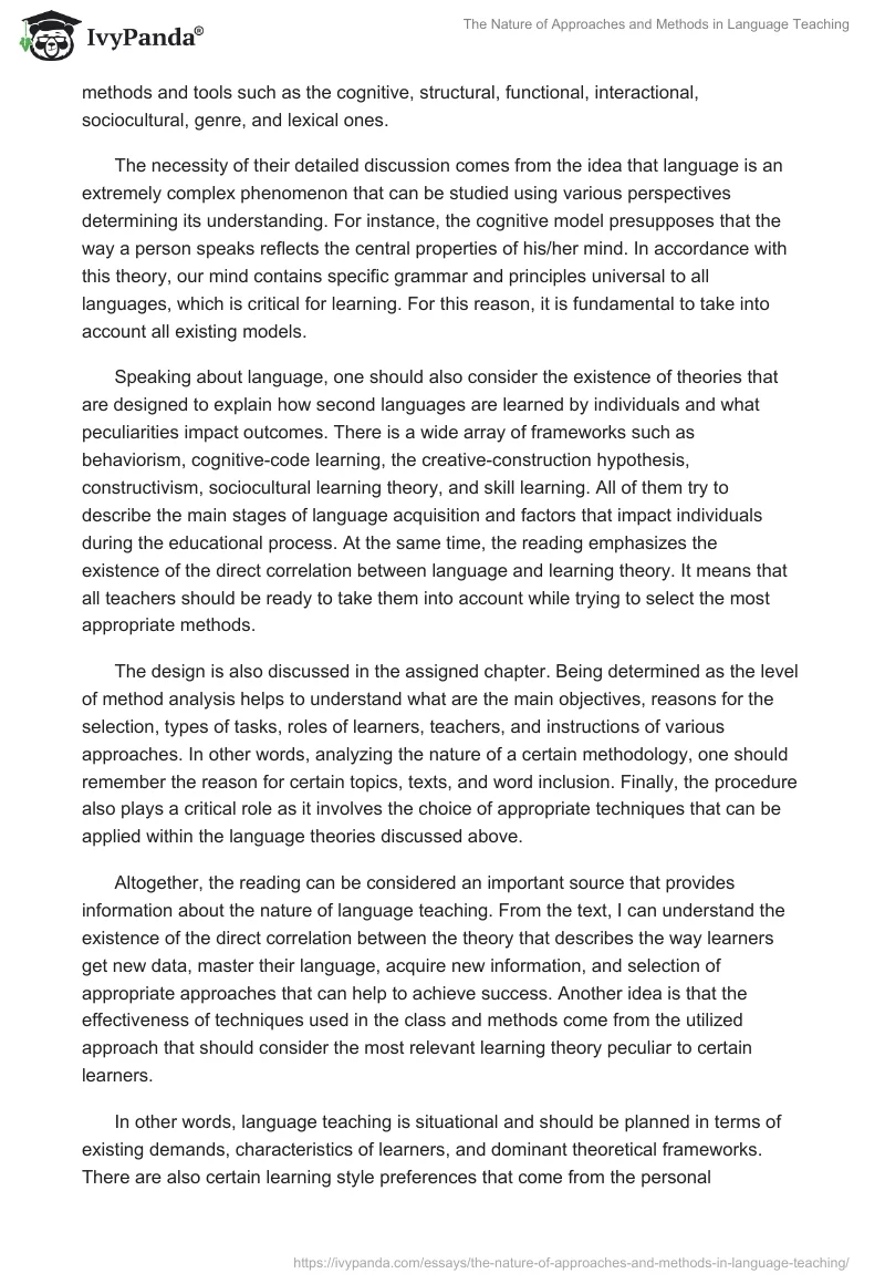The Nature of Approaches and Methods in Language Teaching. Page 2