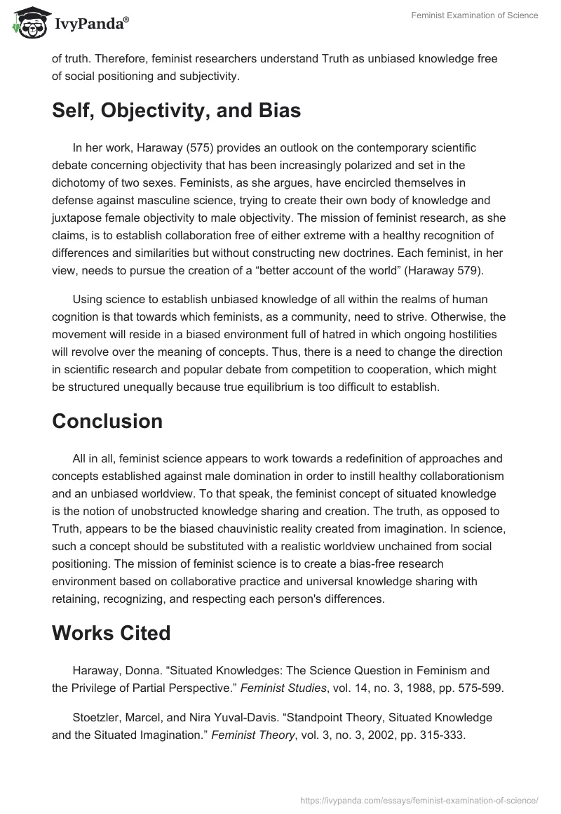 Feminist Examination of Science. Page 2