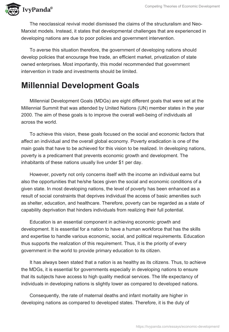 Competing Theories of Economic Development. Page 3