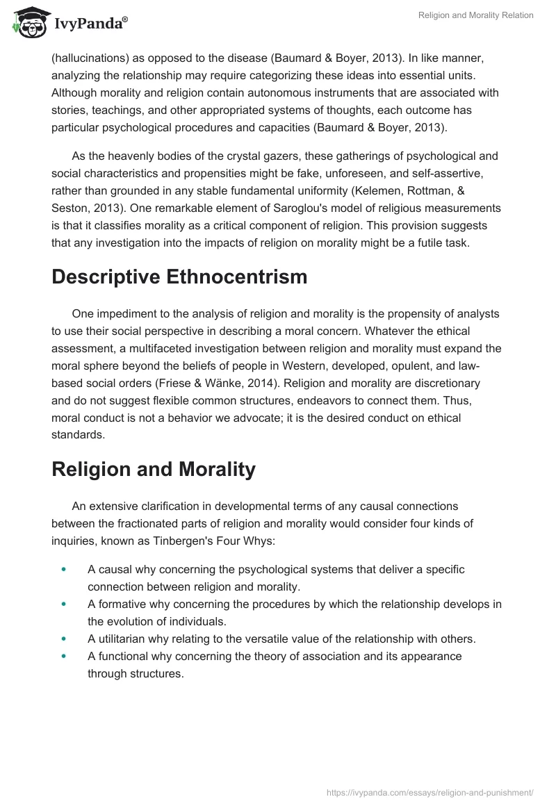 Religion and Morality Relation. Page 2