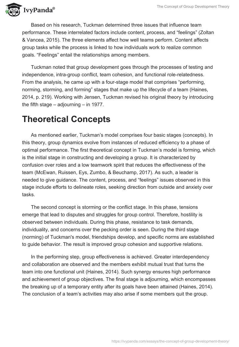The Concept of Group Development Theory. Page 2