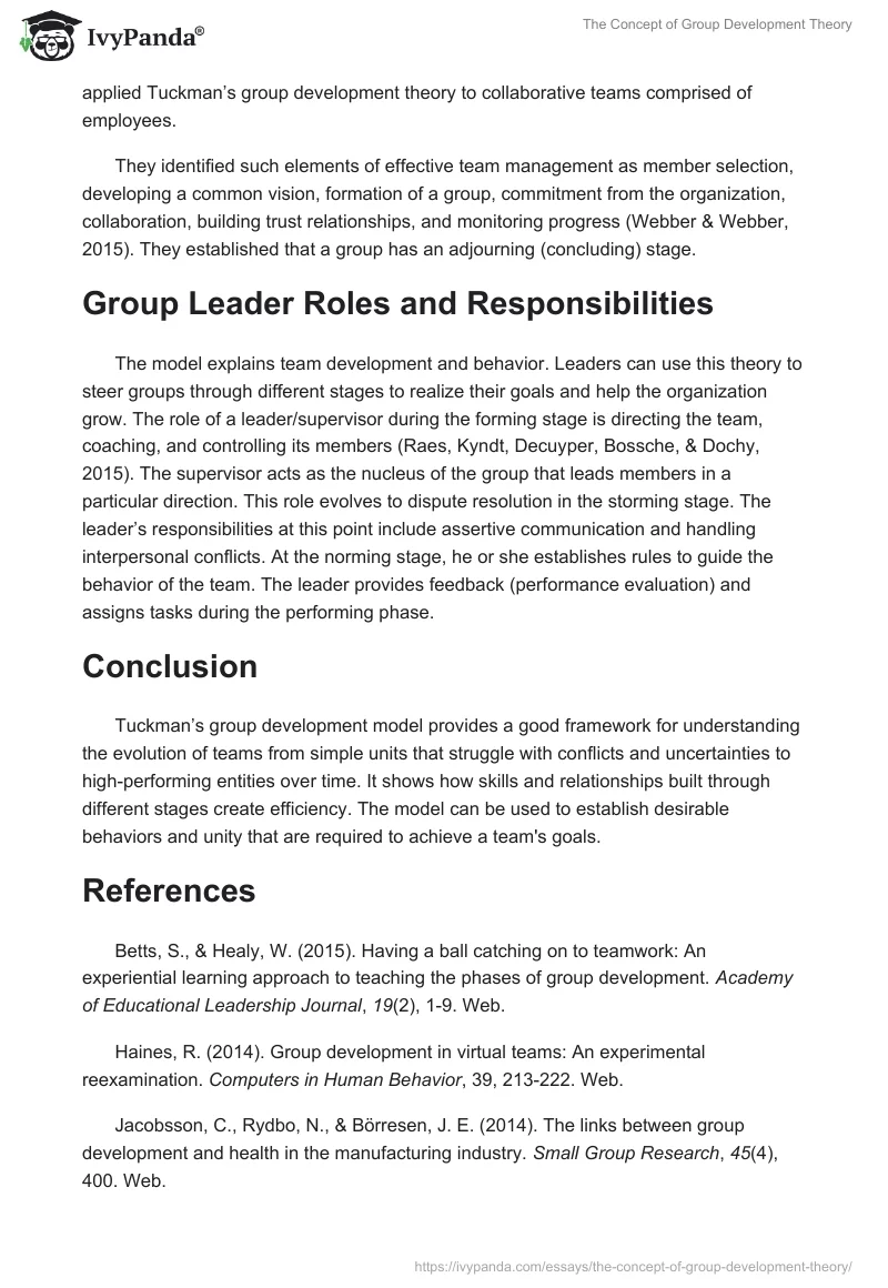 The Concept of Group Development Theory. Page 4