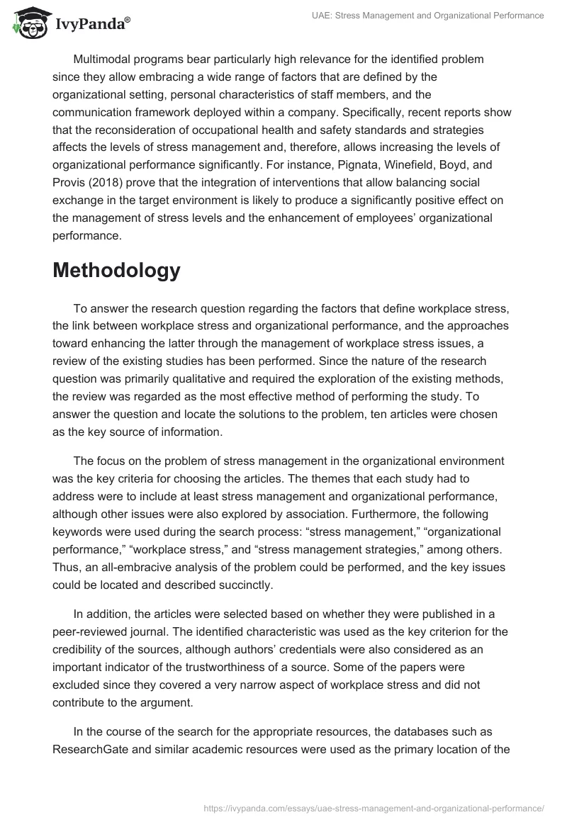UAE: Stress Management and Organizational Performance. Page 5