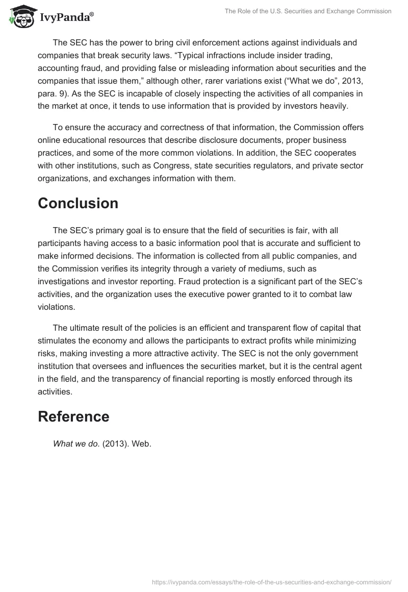 The Role of the U.S. Securities and Exchange Commission. Page 2