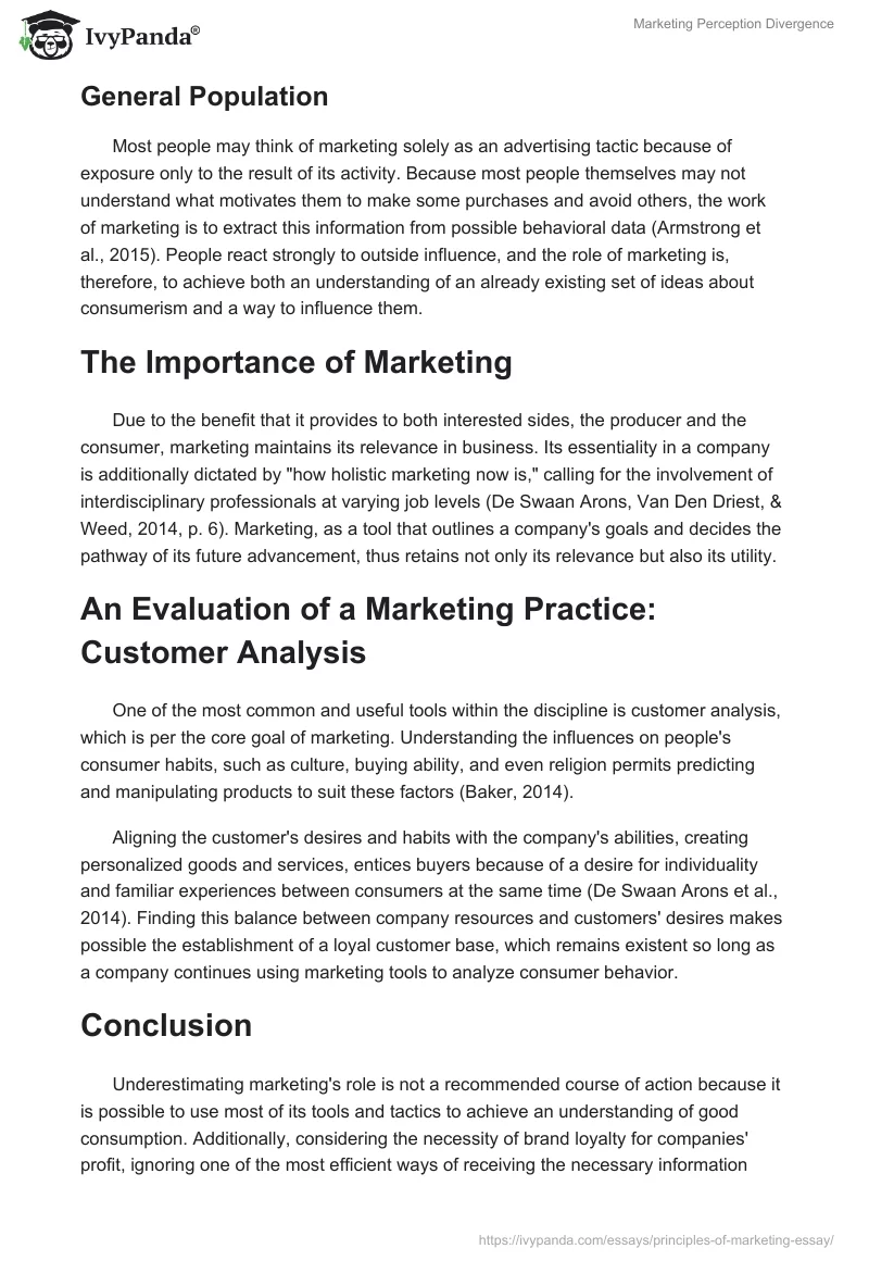 Marketing Perception Divergence. Page 2