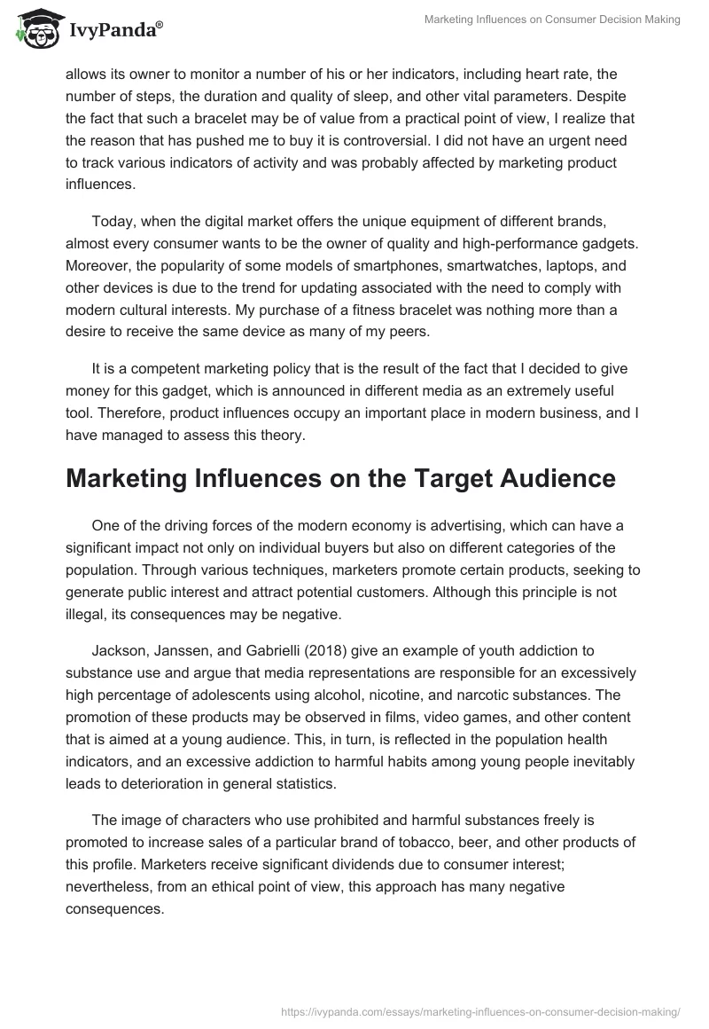 Marketing Influences on Consumer Decision Making. Page 2