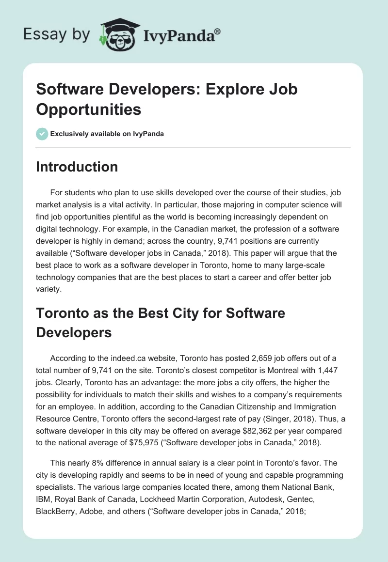 Software Developers: Explore Job Opportunities. Page 1