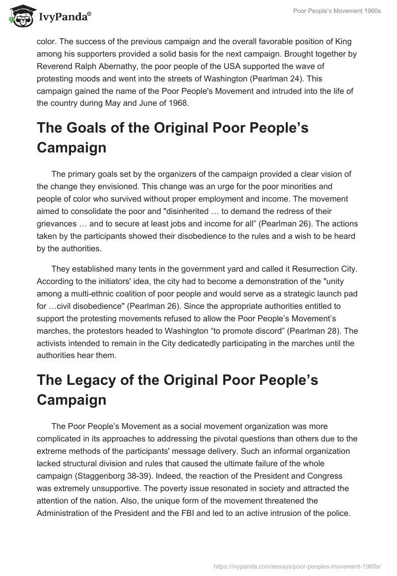 Poor People’s Movement 1960s. Page 2