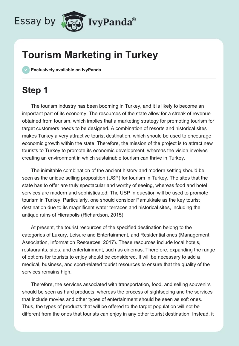 Tourism Marketing in Turkey. Page 1
