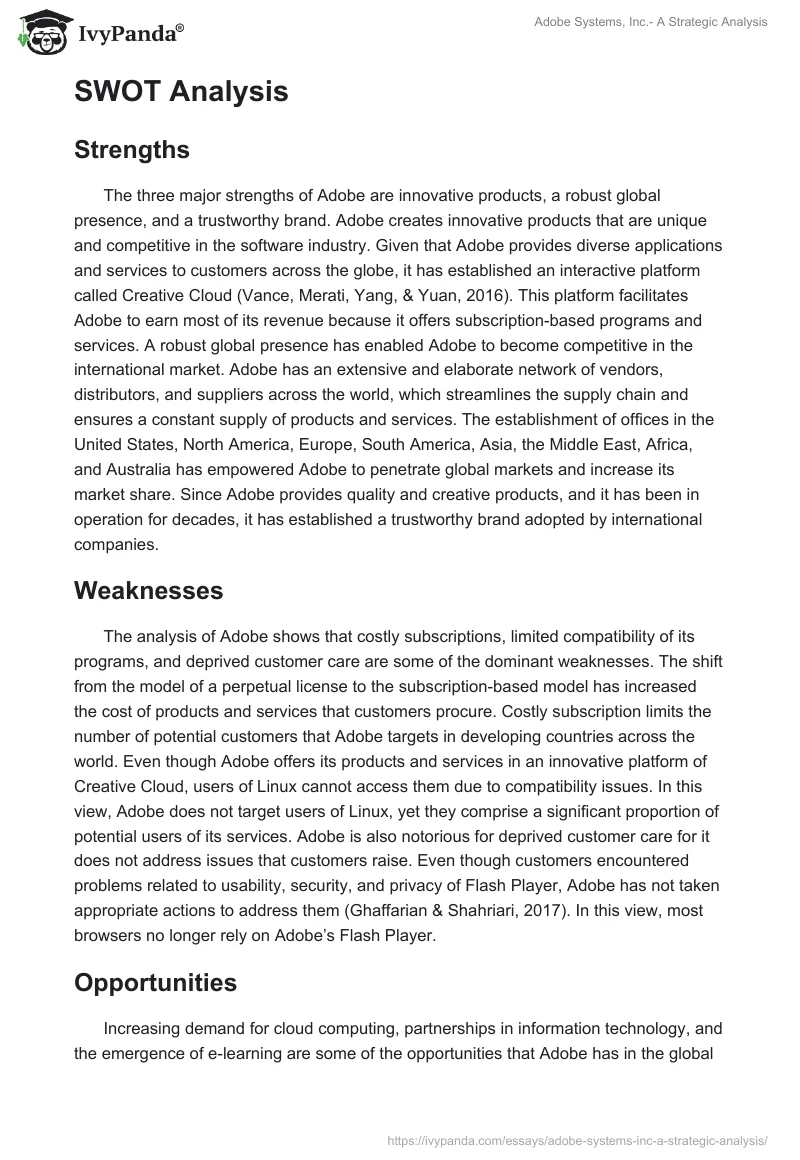Adobe Systems, Inc.- A Strategic Analysis. Page 2