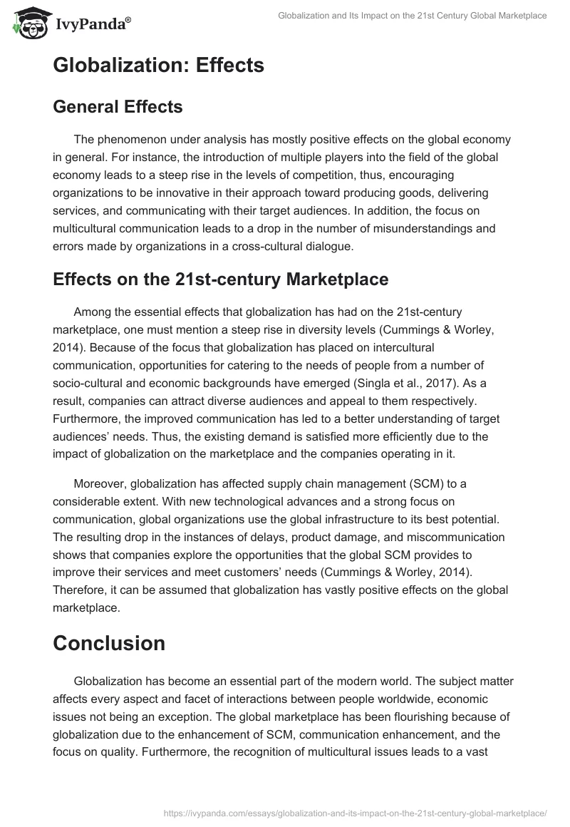 Globalization and Its Impact on the 21st Century Global Marketplace. Page 2