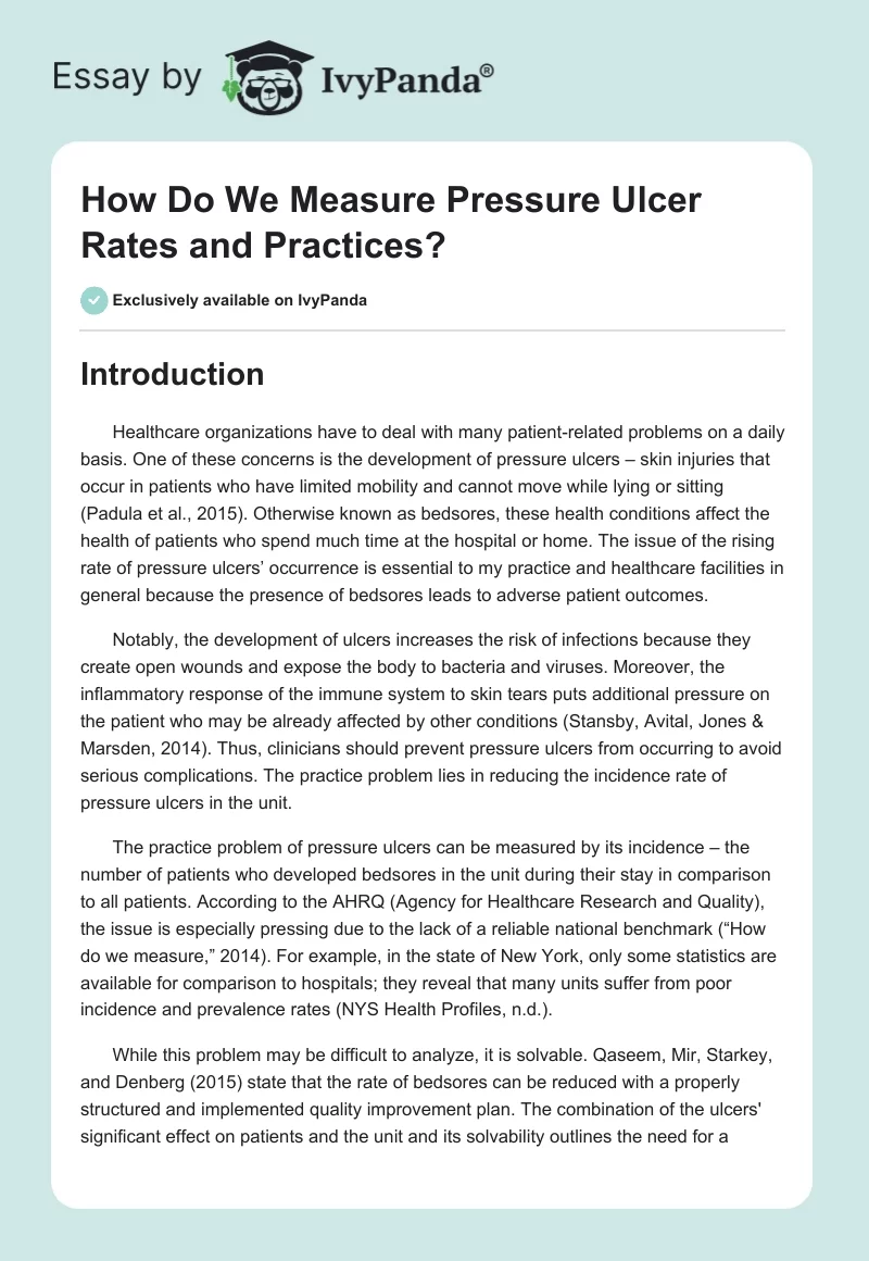 How Do We Measure Pressure Ulcer Rates and Practices?. Page 1