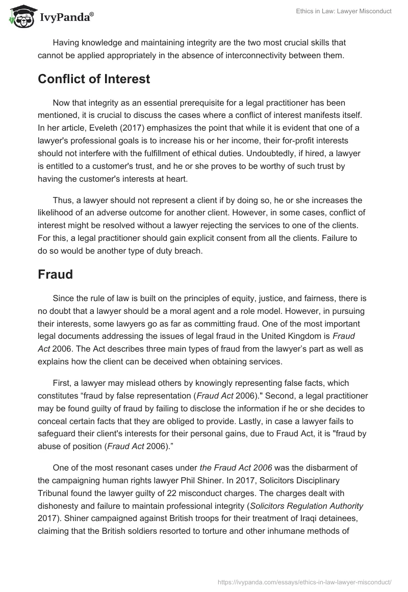 Ethics in Law: Lawyer Misconduct. Page 3