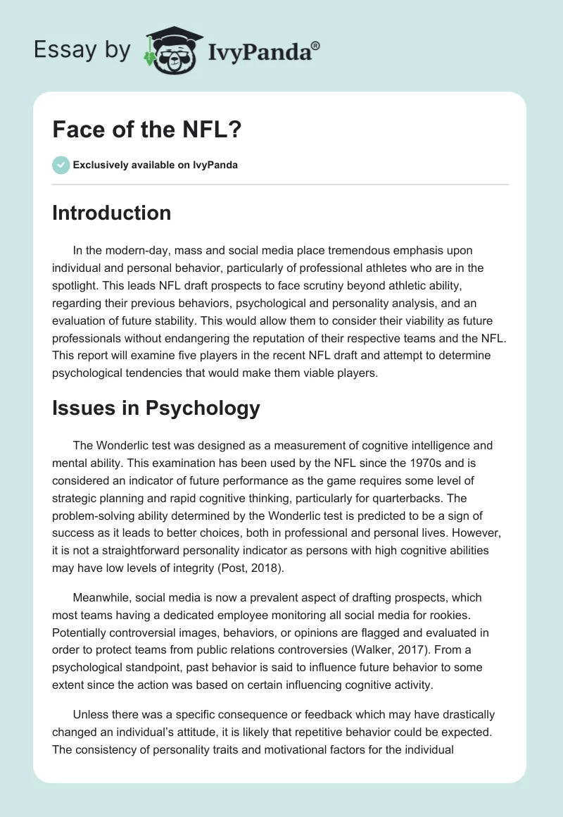 Face of the NFL?. Page 1