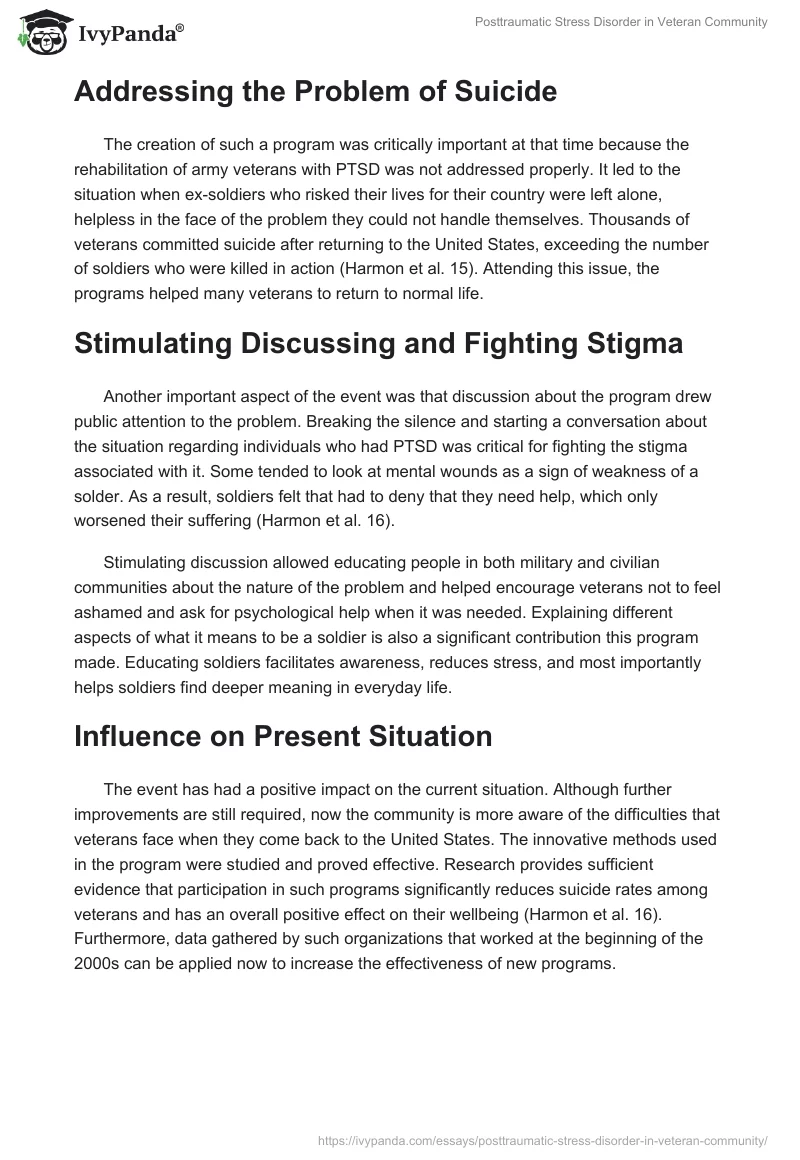 Posttraumatic Stress Disorder in Veteran Community. Page 2