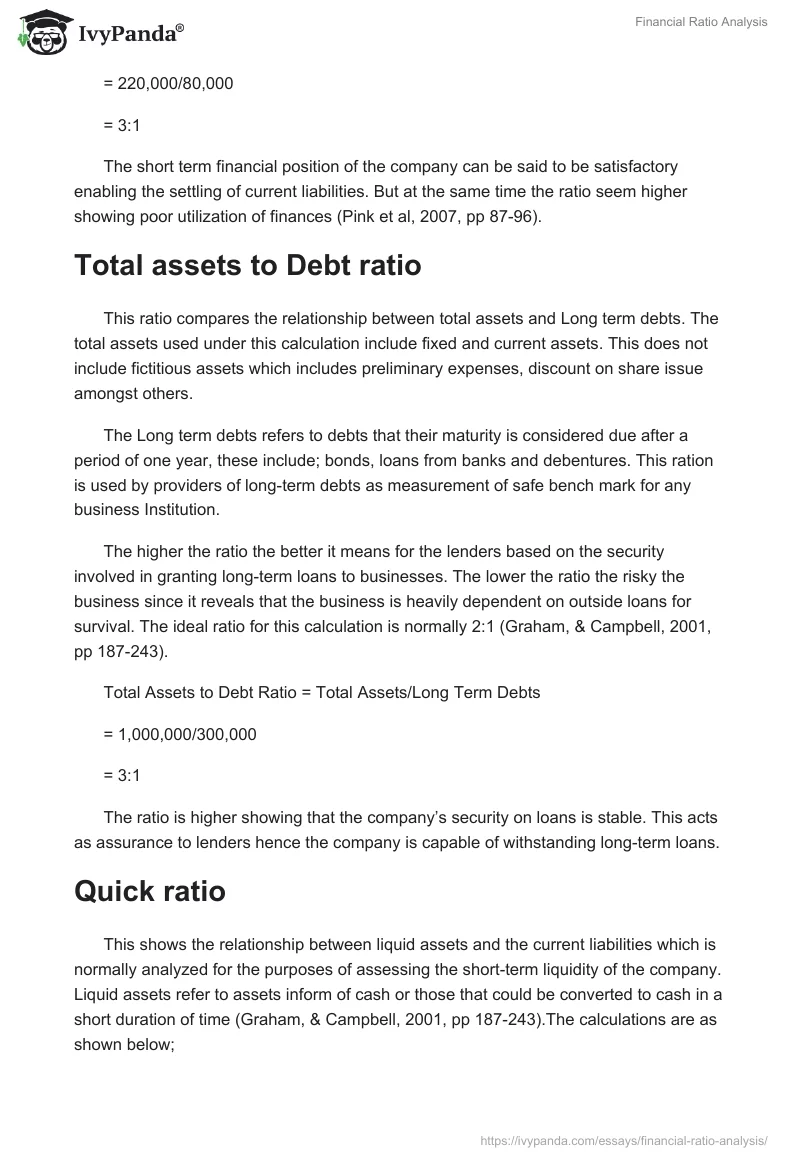 Financial Ratio Analysis. Page 2