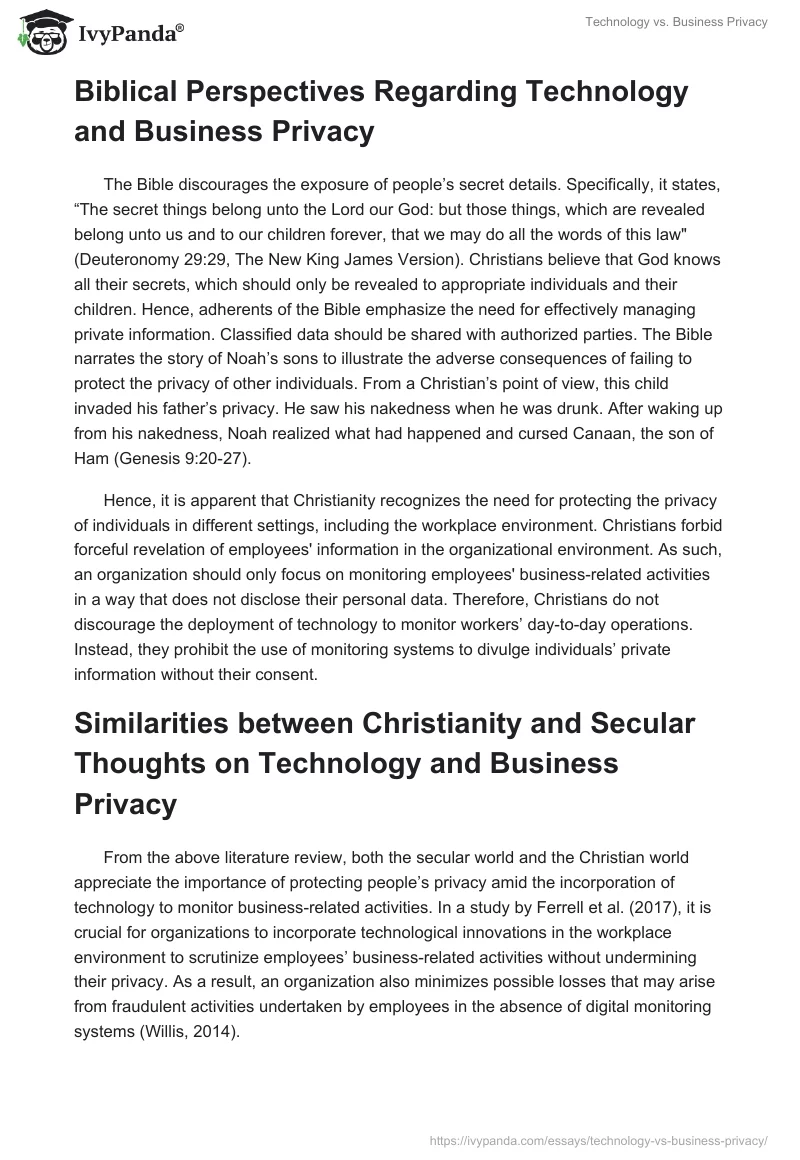 Technology vs. Business Privacy. Page 3