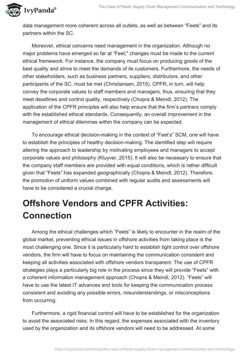 The Case of "Fleets": Supply Chain Management Communication and Technology. Page 2