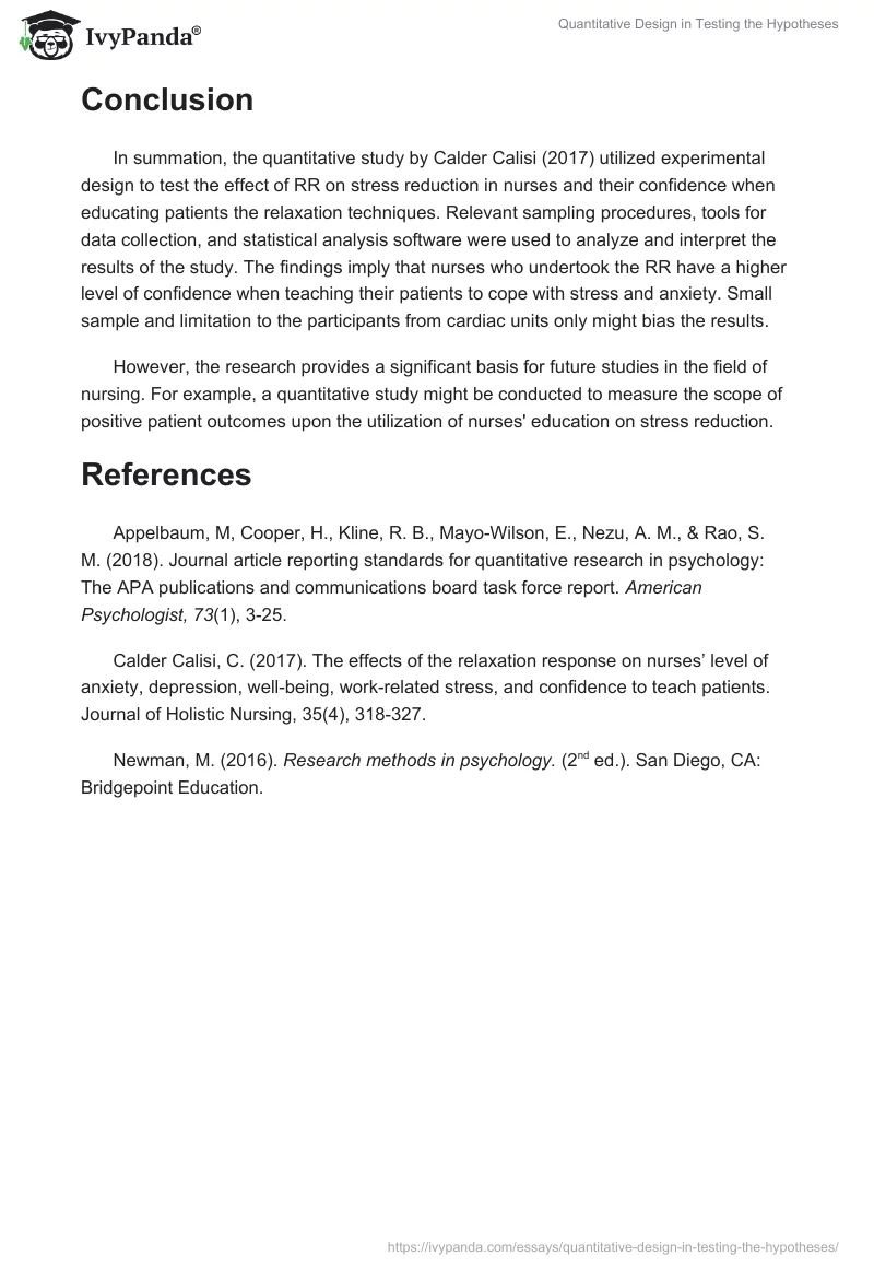 Quantitative Design in Testing the Hypotheses. Page 4