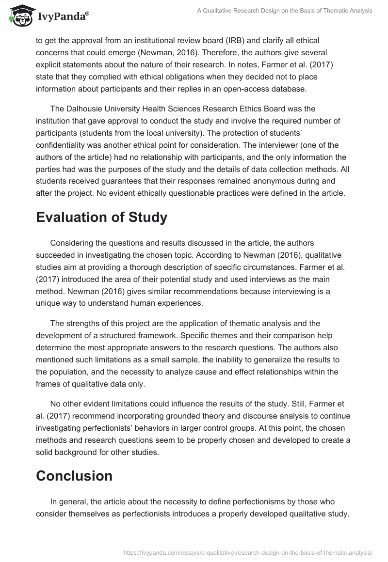 A Qualitative Research Design on the Basis of Thematic Analysis. Page 3