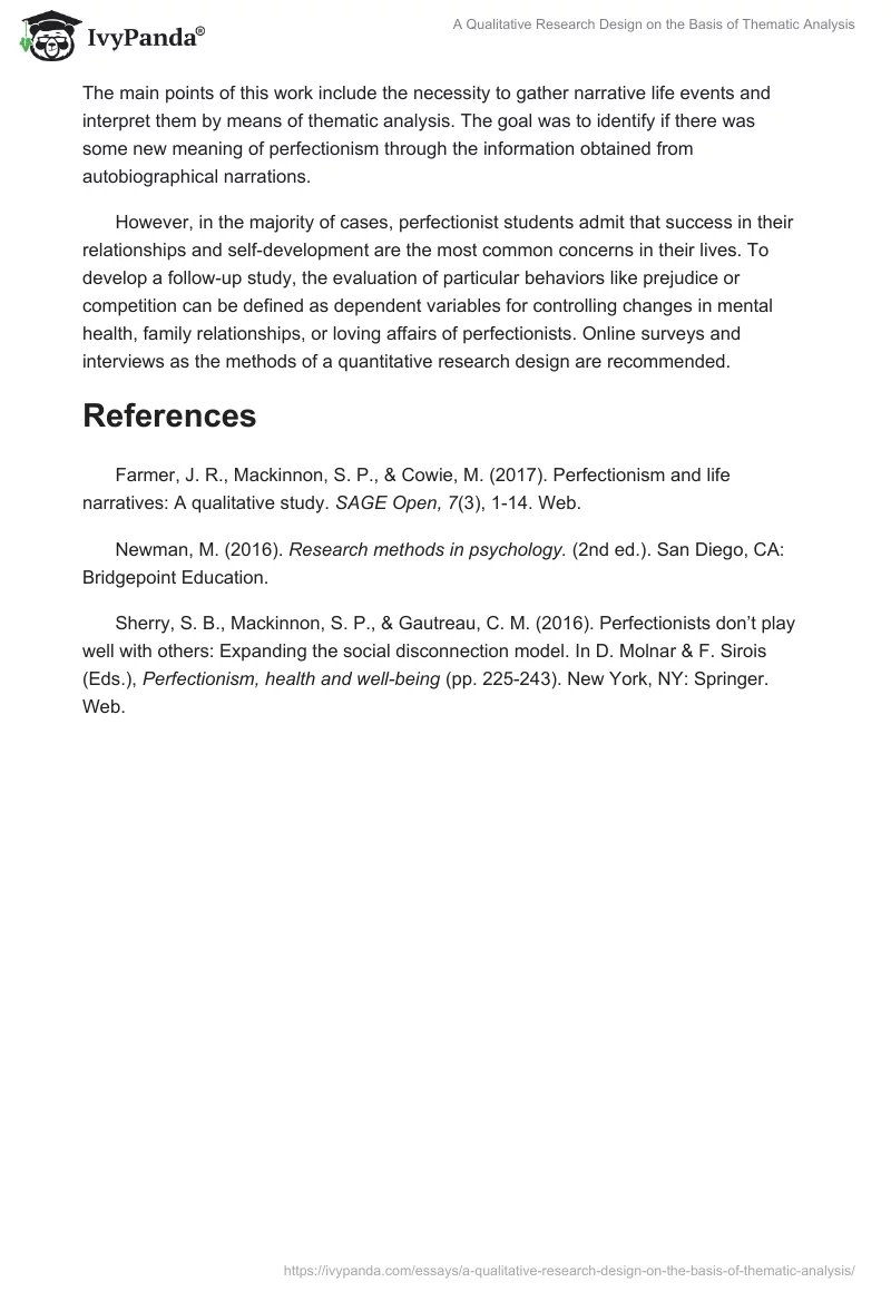 A Qualitative Research Design on the Basis of Thematic Analysis. Page 4