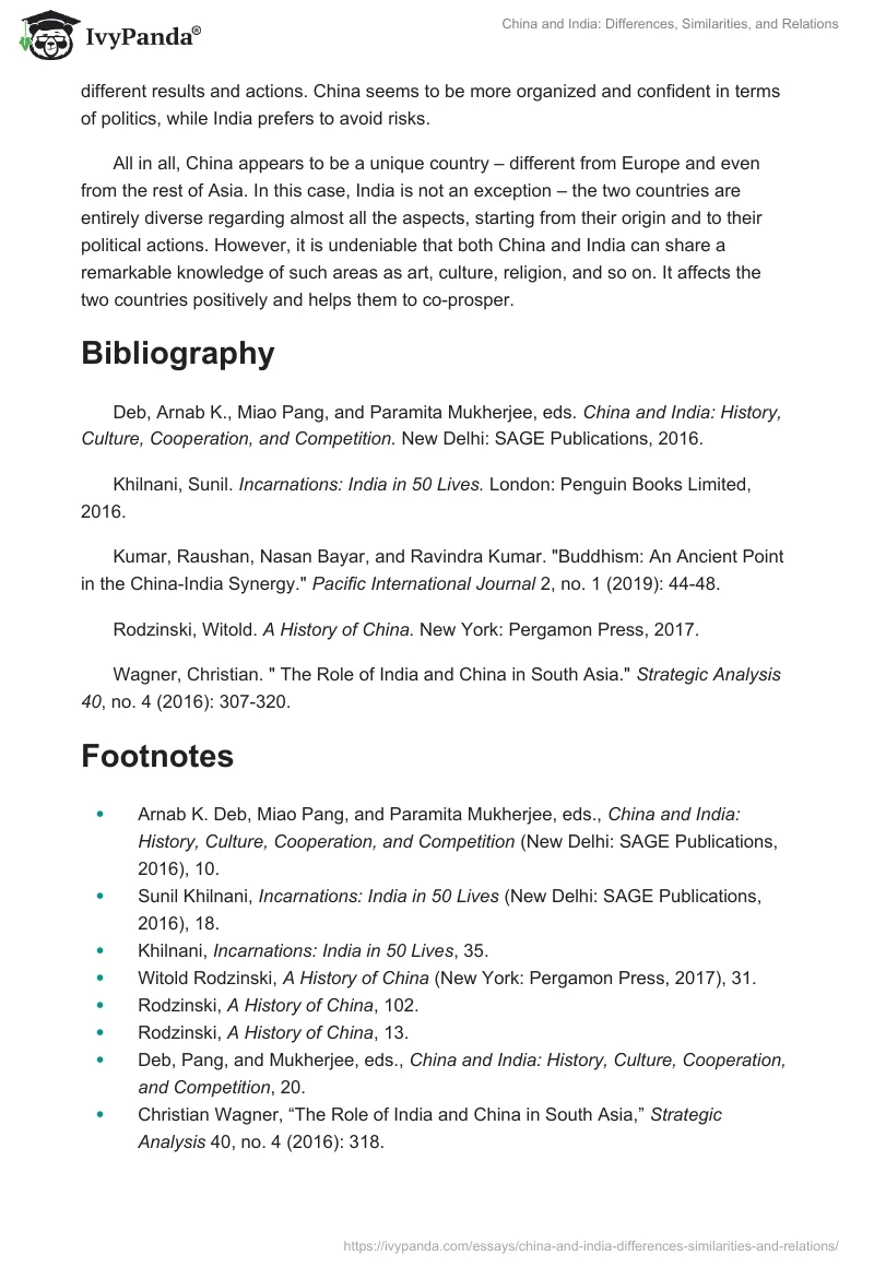 China and India: Differences, Similarities, and Relations. Page 4