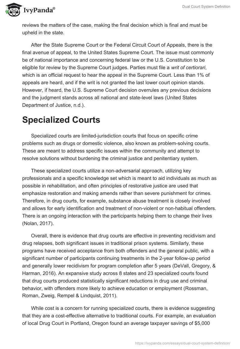 Dual Court System Definition. Page 2
