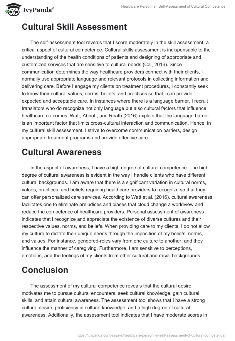 Healthcare Personnel: Self-Assessment of Cultural Competence. Page 3