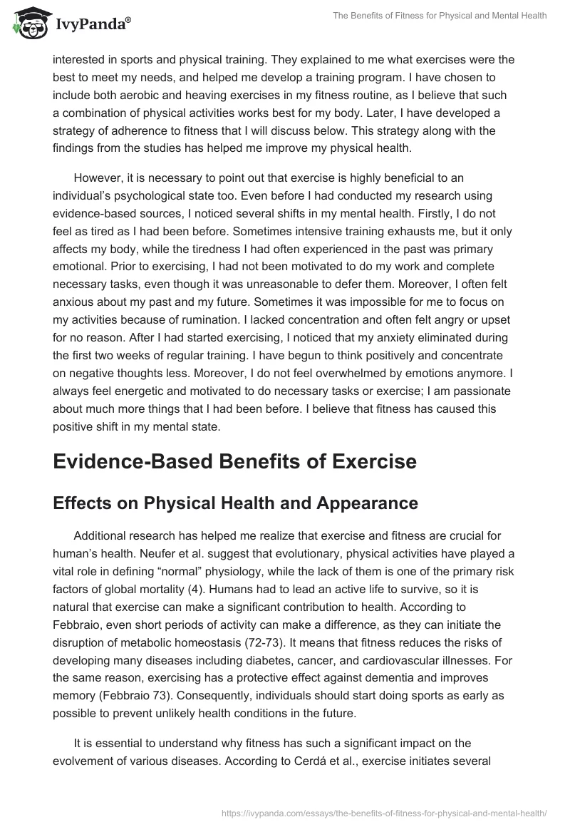 The Benefits of Fitness for Physical and Mental Health. Page 2