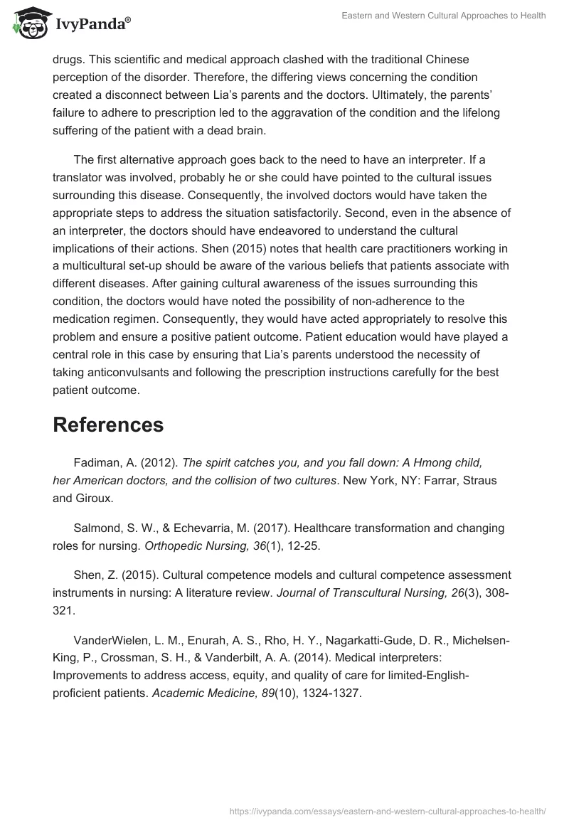 Eastern and Western Cultural Approaches to Health. Page 4