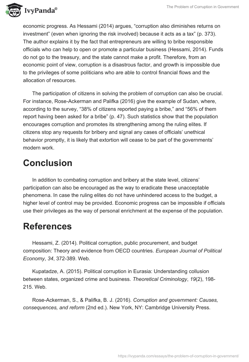 The Problem of Corruption in Government. Page 2