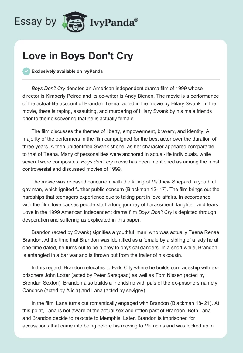 Love in Boys Don't Cry. Page 1