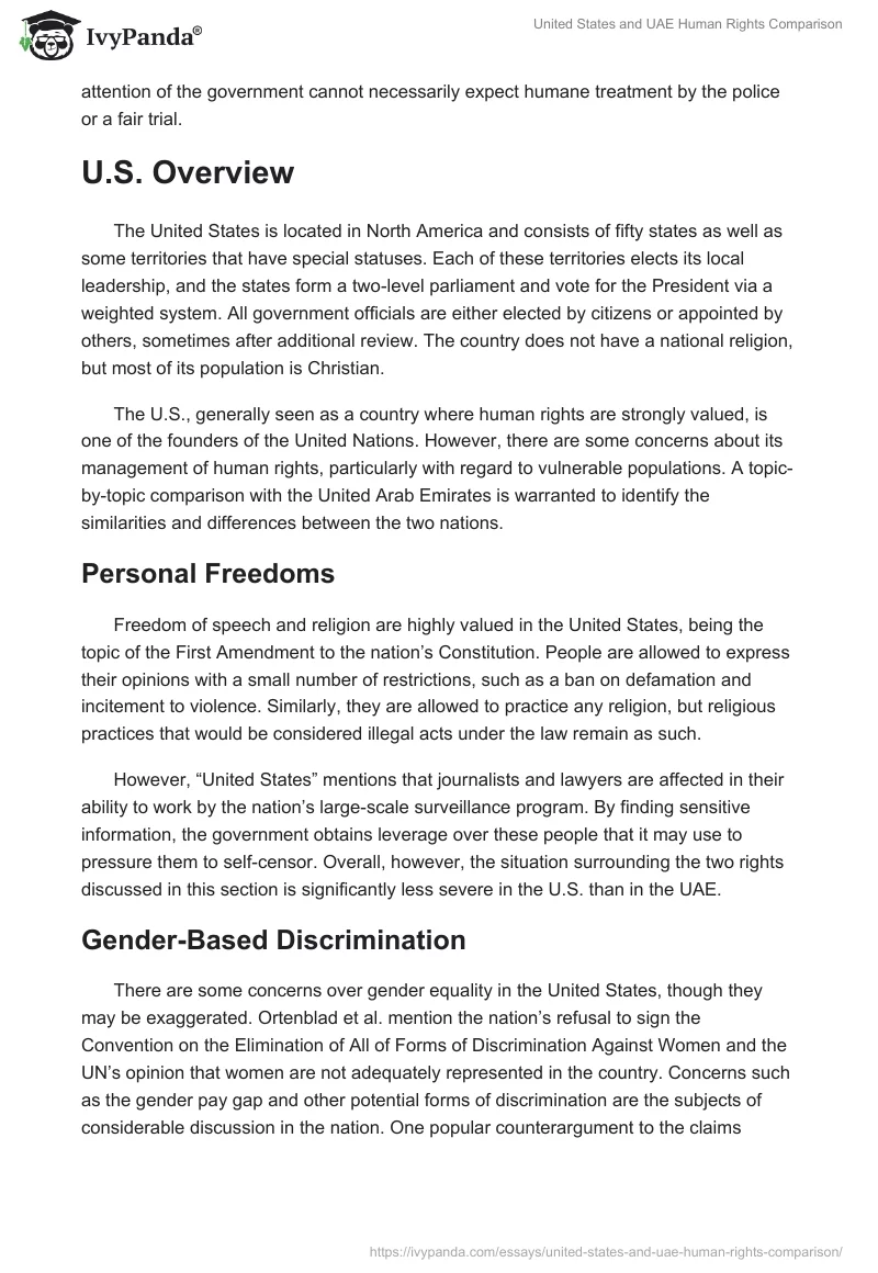 United States and UAE Human Rights Comparison. Page 4