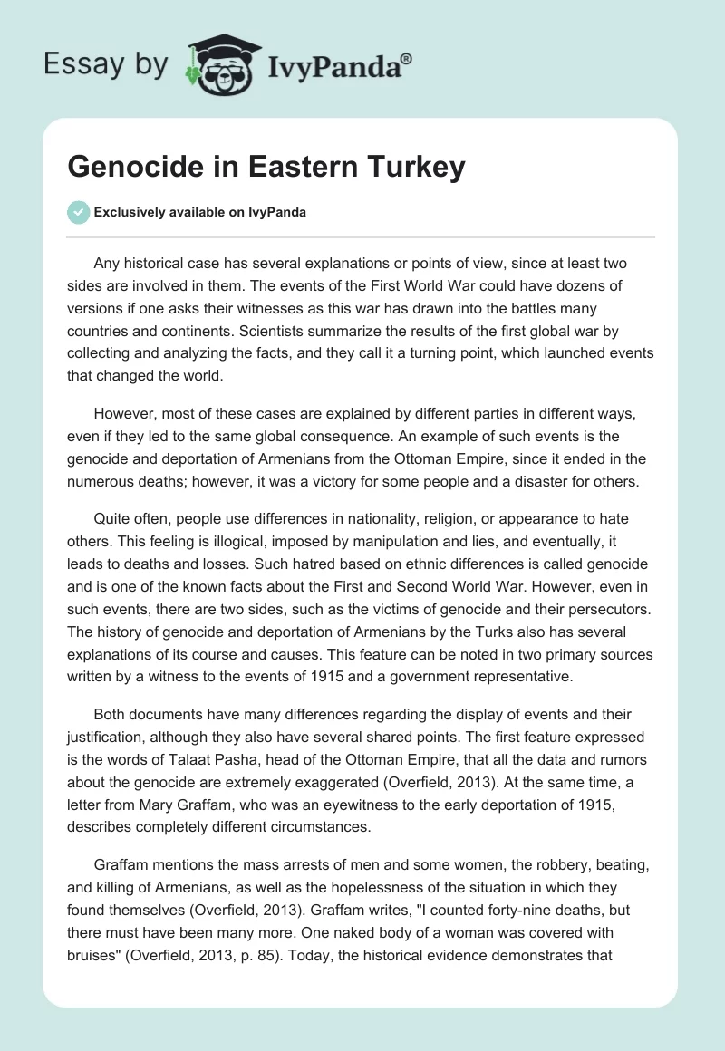 Genocide in Eastern Turkey. Page 1