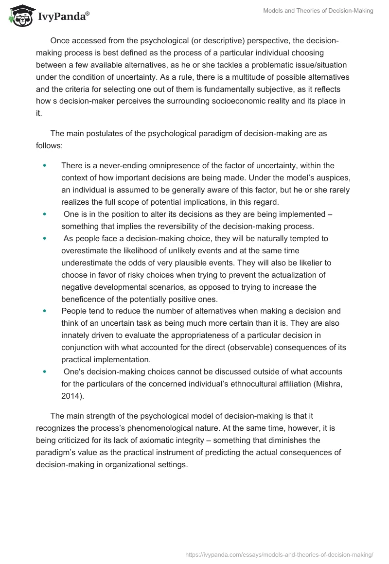 Models and Theories of Decision-Making. Page 3