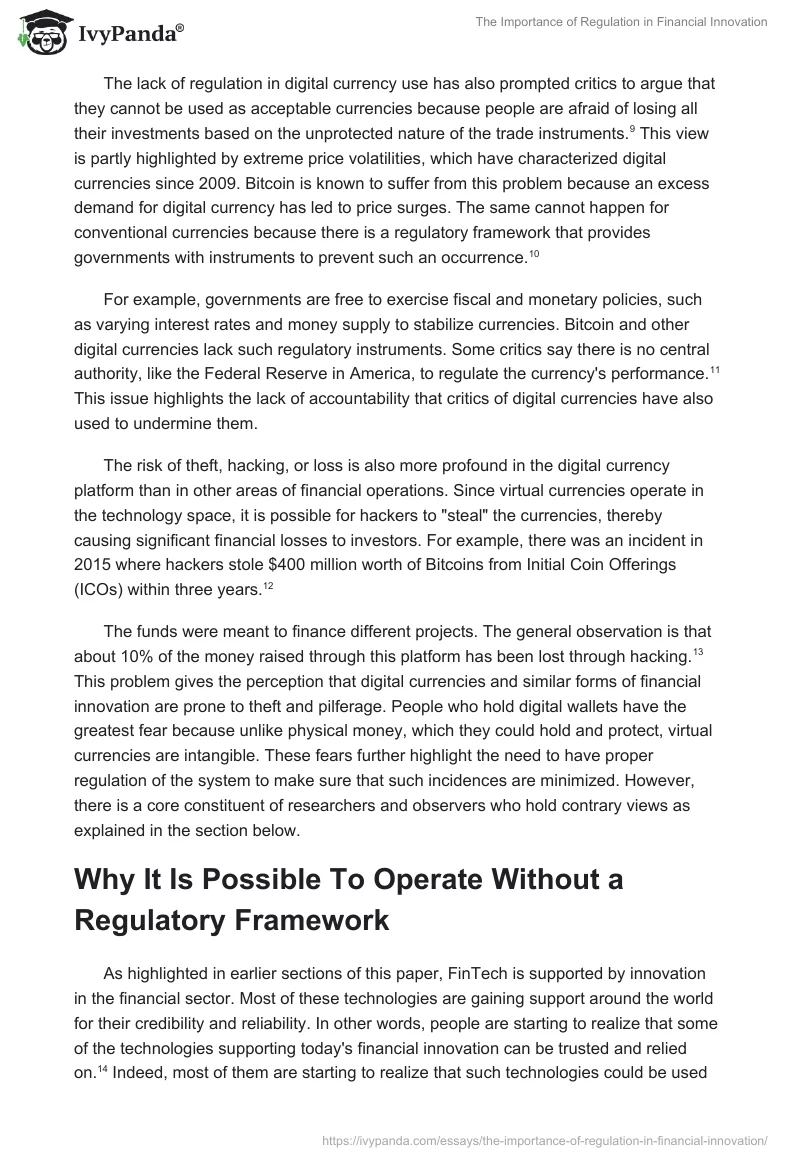 The Importance of Regulation in Financial Innovation. Page 3