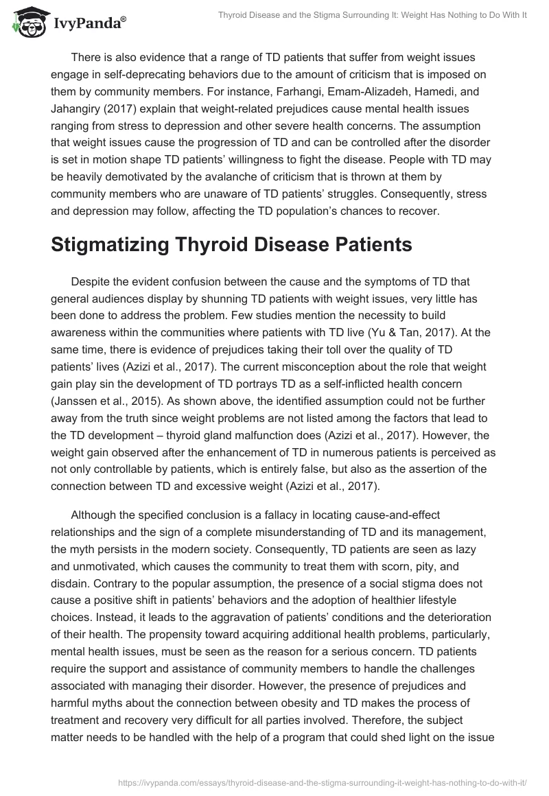 Thyroid Disease and the Stigma Surrounding It: Weight Has Nothing to Do With It. Page 3