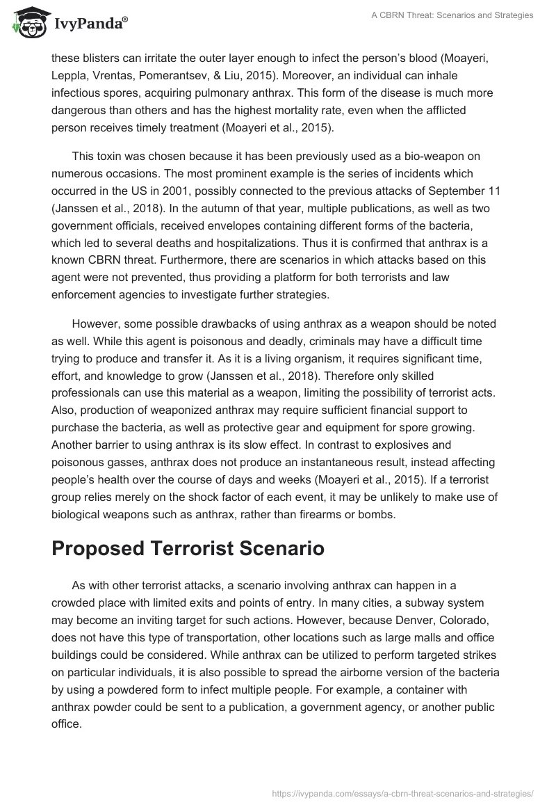 A CBRN Threat: Scenarios and Strategies. Page 2