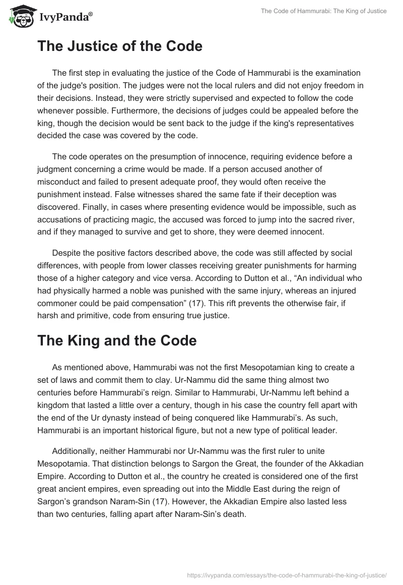 The Code of Hammurabi: The King of Justice. Page 2