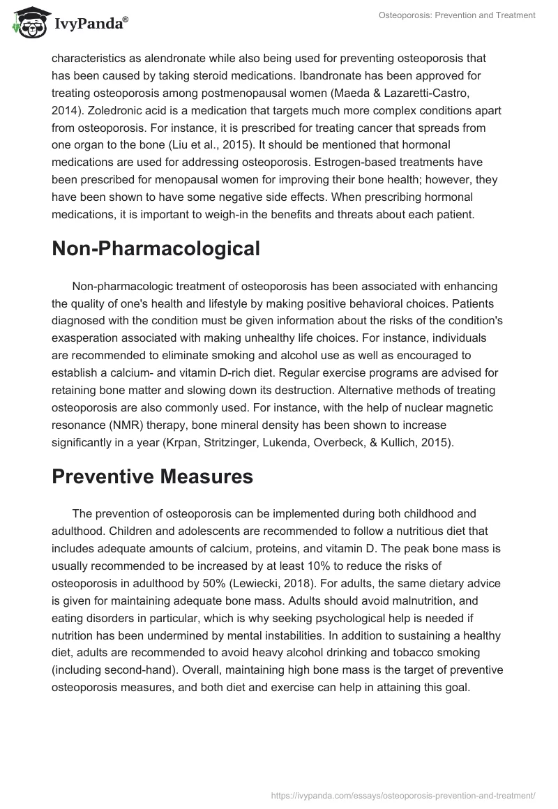 Osteoporosis: Prevention and Treatment. Page 5