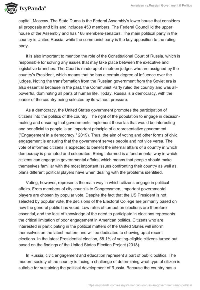 American vs. Russian Government & Politics. Page 2