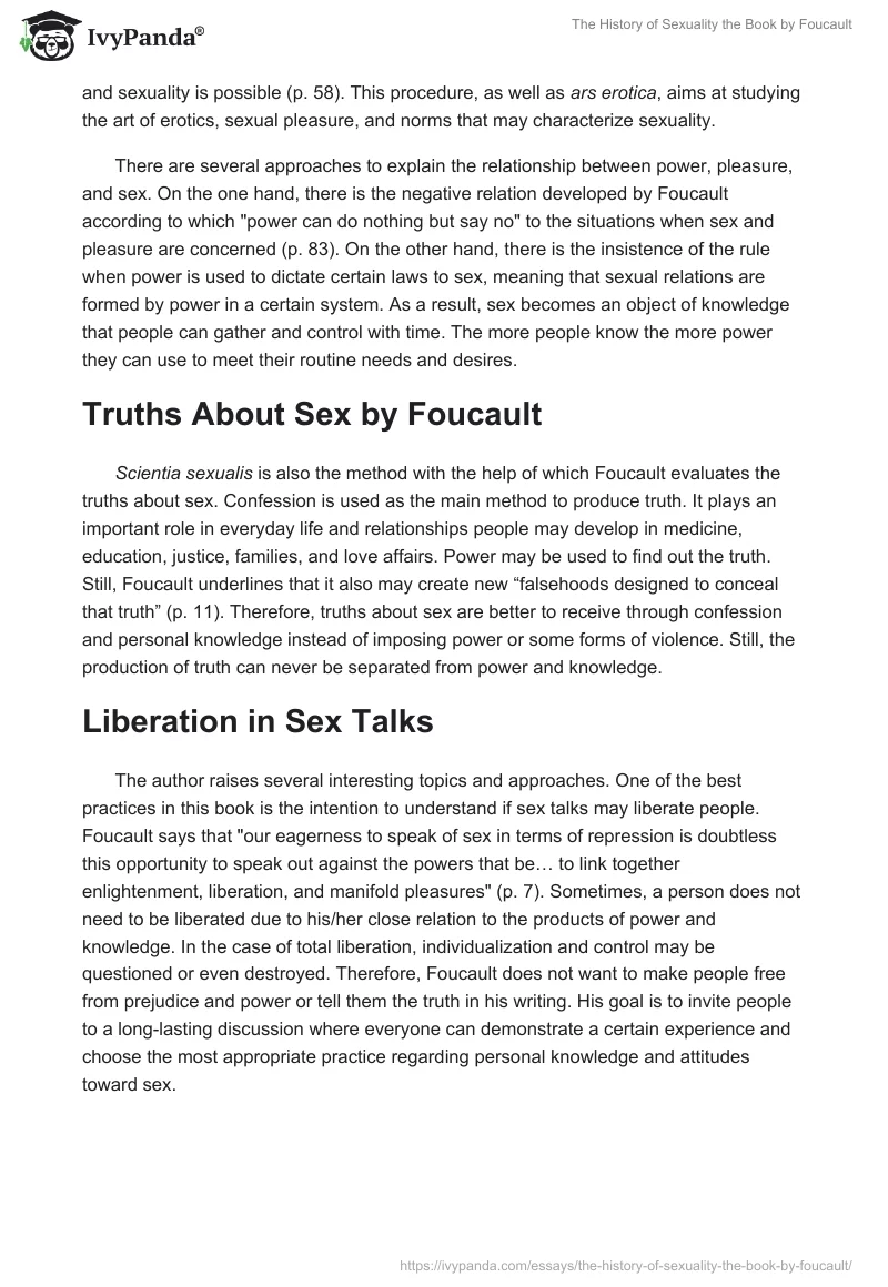 "The History of Sexuality" the Book by Foucault. Page 3