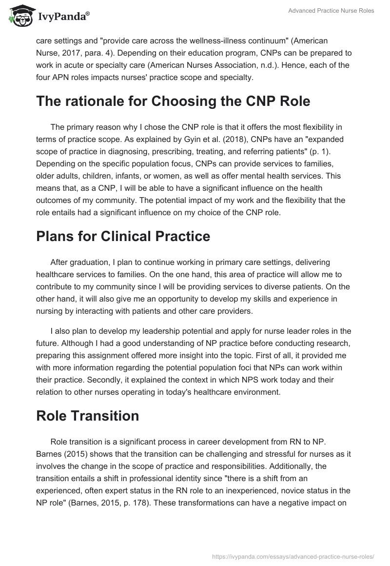 Advanced Practice Nurse Roles. Page 2